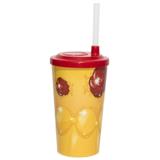 Copo Suco Calderetta com Tampa e Canudo Bela e a Fera 300ml Bezavel - Festabox