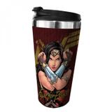 Copo Térmico Plástico WB Mulher Maravilha Movie Fighter 500ml Mulher Maravilha Urban Vermelho