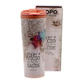 Copo Térmico Viagem 450ml Viajar É Vício Que Faz... 10023181 - Zona criativa