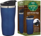 Copo Tipo Térmico Inox Azul 450ml para Café Chá Chocolate Quente Mor