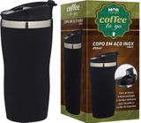 Copo Tipo Térmico Inox Preto 450ml para Café Chá Chocolate Quente Mor