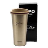 Copo tumbler aluminio gratidao tampa alca e base 560ml - Zc