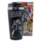 Copo viagem emborrachado marvel comics herois - 450ml - Zc
