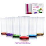 Copo Vidro 260ml (Suco, água) NEW LUXOR COLORS jogo c/ 6 - Casa linda