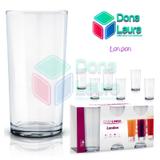 Copo Vidro 300ml (Suco água) LONDON jogo com 6 Transp.