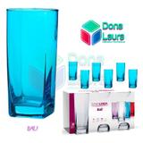 Copo Vidro 320ml (Suco água) BALI jogo com 6 Azul