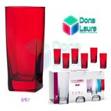 Copo Vidro 320ml (Suco, água) BALI jogo com 6 Vermelho