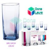 Copo Vidro 320ml (Suco água) BALI SOLID jogo c/ 6 Azul