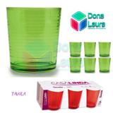 Copo Vidro 400ml (Suco água) TAVOLA jogo com 6 Verde