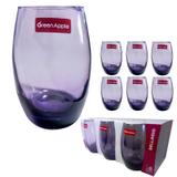 Copo Vidro 450ml (Suco, água) BELLAGIO jogo com 6 Lilas