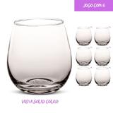 Copo Vidro 450ml (Suco, água) VIENA COLOR jogo c/ 6 Cinza - Casa linda