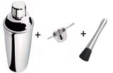 Coqueteleira Inox 750ml + Dosador De Whisky 50 ml + Socador de limão inox - Click urbano