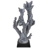 Coral Decorativo em Poliresina Azul Base Quadrada Preta - Not defined