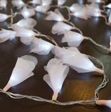 Cordão de Luz Flor Organza Rosa Bebê Pilha 20 Leds - Crie casa