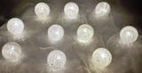 Cordão Fio De Luz Luminária 10 Bolas 2mts Led Prata - Coisaria