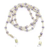 Cordão para óculos miçanga 0102077 - Lilás-Dourado - Vanin