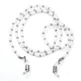 Cordão para óculos Miçanga Arroz 0102035 - Branco/Prata - Vanin