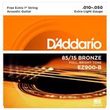 Cordas Para Violão Ez900-B 6 Cordas Extra Light D Addario - Daddario