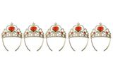 Coroa Tiara Kit Com 5 Unidades para Bloco de Carnaval Festa Infantil Fantasia Detalhes Laranja - Braslu