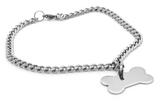 Corrente de Aço Inox Apolo com Pingente Osso Aço Inox - Micro - Pet elegante