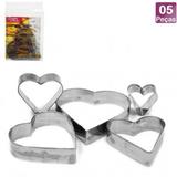 Cortador de biscoito coração com 5 peças - Nipo center
