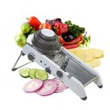Cortador de legumes mandoline fatiador ralador com regulagem em inox profissional multifuncional sli - Faça resolva
