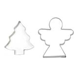 Cortador Natal Anjo E Àrvore Inox Para Massas E Biscoitos - Goldpan formas