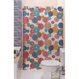 Cortina Box para Banheiro PVC Antimofo Estampada Mandala 1,40 x 1,98 cm com Ilhós para Varão 1,20 Metros - Eddi cortinas