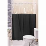 Cortina Box para Banheiro PVC Antimofo Preta 1,40 x 1,98 cm com Ilhós para Varão 1,20 Metros - Eddi cortinas
