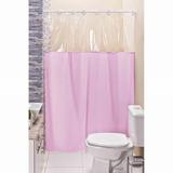 Cortina Box para Banheiro PVC Antimofo Rosa 1,40 x 1,98 cm com Ilhós para Varão 1,20 Metros - Eddi cortinas