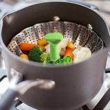 Cozedor de vegetais para vapor retrátil em aço inox Prana