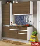Cozinha Madesa Glamy Édina Branca com Rustic