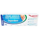 Creme Adesivo para Dentaduras Segurdent - Sem Sabor, Super Forte, 48g - Teuto