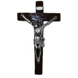 Cristo na Cruz Cor de Prata 40cm em Gesso - Imagens januzzi