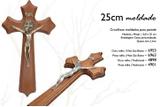 Crucifixo moldado para parede em madeira imbuia 25 cm - Armazem