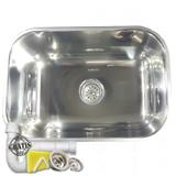 Cuba inox n1 46x30x14cm 430 c/ valvula e sifao - Tecnocuba