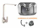 Cuba Simples 9122 Platin+Torneira Paris Gourmet Inox Guimmis