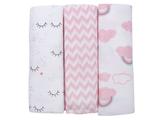 Cueiro Flanelado Papi Rosa Cílios 80x80cm com 3 unid Algodão