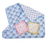Cueiro manta dupla face mimo azul bebe - Minasrey