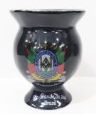 Cuia Porcelana Preta - Brasão RS - Mix atacadista