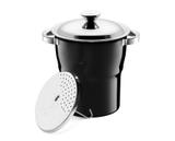 Cuscuzeira Olla Inox Preta com 3 pçs Panela de Cuscuz - Hercules
