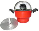 Cuscuzeiro Vermelho 18 com tampa de Vidro - Marpal