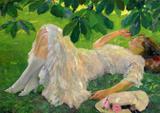 Dama de Branco (1920) - Edward Cucuel - Tela 50x70 Para Quadro - Santhatela