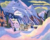 Davos no inverno - Ernst Kirchner - Tela 60x73 Para Quadro - Santhatela