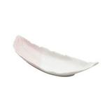 Decor ceramica curved feather branco/rosa 21.7x7.5x3.5cm - Urban
