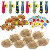 Decoração Festa Junina Kit Com Gravatas Chapéus Plaquinhas - Cromus