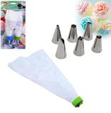 Decorador De Bolo Saco Para Confeitar De Plastico + 6 Bicos - Blessed