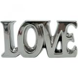 Decorativo Cerâmica Capslock Letter Love 9cmx18,5cmx3,6cm Prata - Urban