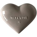 Decorativo Cerâmica Heart With Love 13cmx10,5cmx10,6cm Cinza - Urban