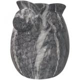Decorativo Cerâmica Marble Owl 16cmx13cmx14cm Cinza - Urban